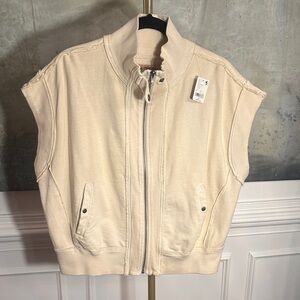 We The Free Light Sand Zip-Up vest